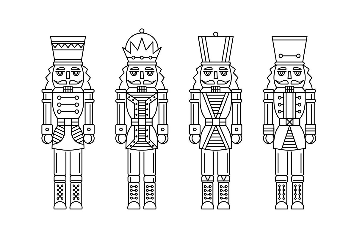 Nutcracker Drawing Line Art, a Branding & Logo Template by Buqancreative (Photo 2 of 2)