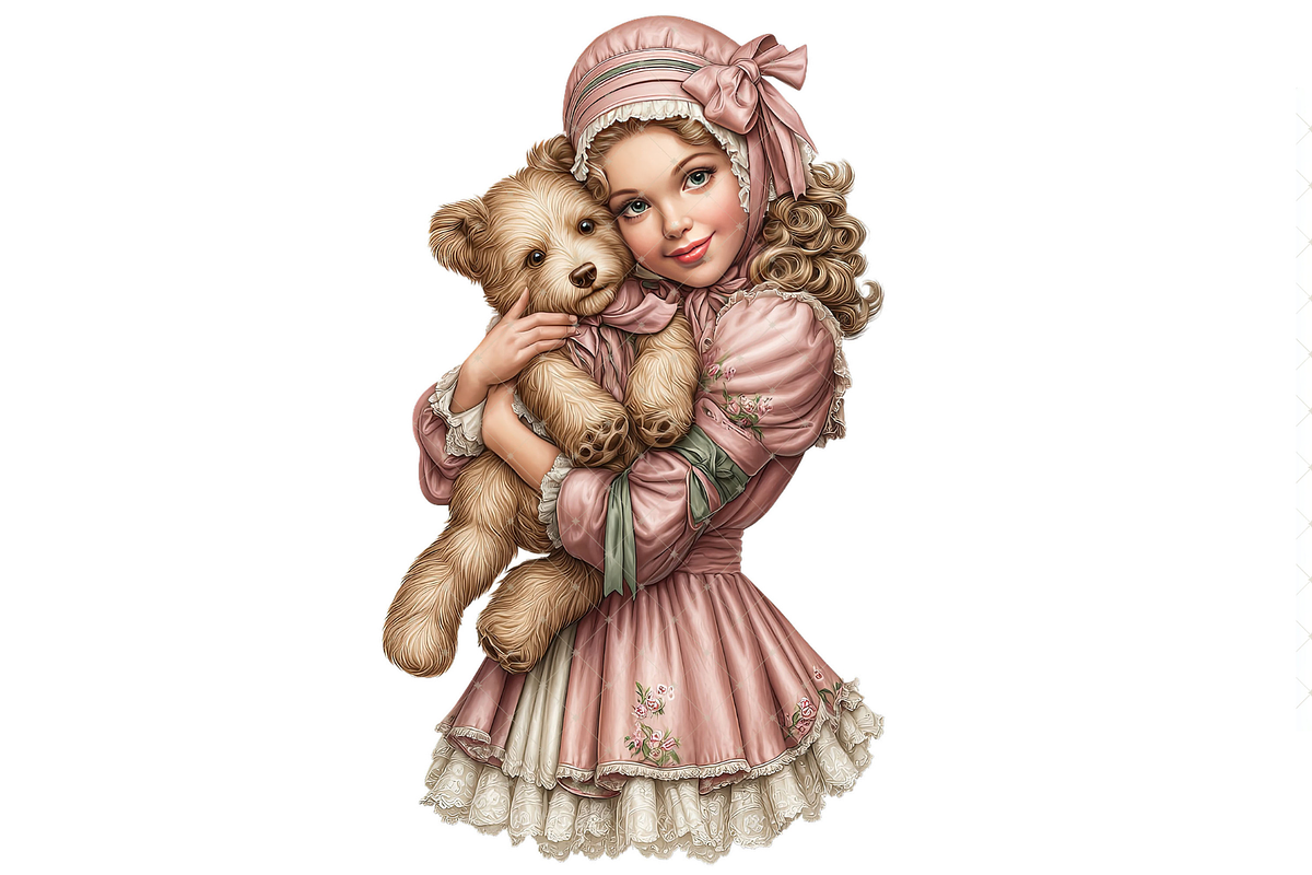 Girl With Teddy Bear Clipart PNG, a Person Illustration by Memories By Lea (Photo 5 of 20)