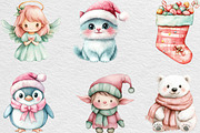 Kawaii Pink Mint Christmas Clipart, an Illustration by Black Bird Studio (Thumbnail 3 of 6)
