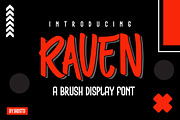 Raven Brush Display Font, a Handwritten Font by IHDSTD (Thumbnail 1 of 5)