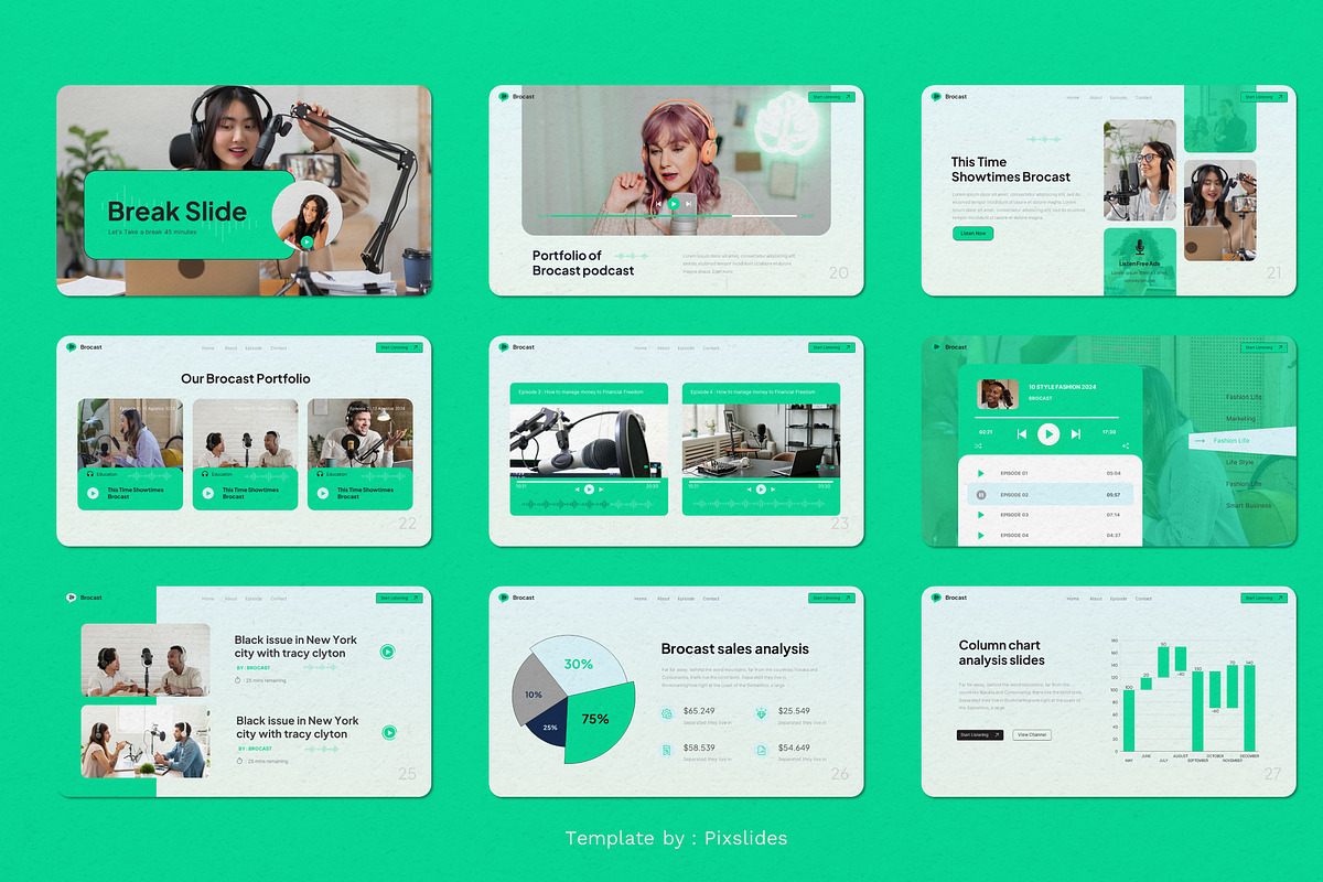 Podcast and Radio Keynote, a Presentation Template by Pixslides (Photo 4 of 6)