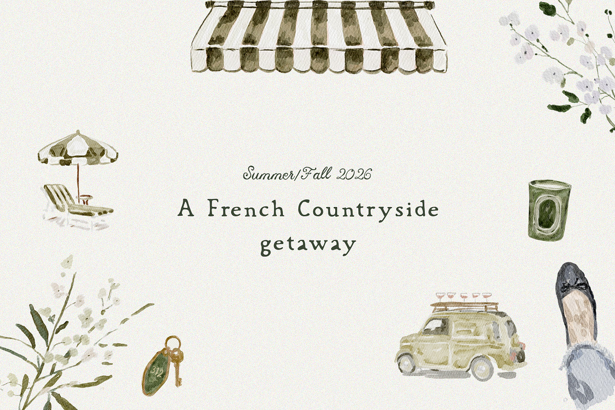 Handdrawn French Cottage Watercolor, an Object Graphic by Laras Wonderland (Photo 2 of 12)