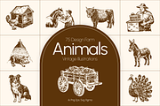 Vintage Farm Animals Illustration, an Animal Illustration by Prosymbols (Thumbnail 1 of 8)