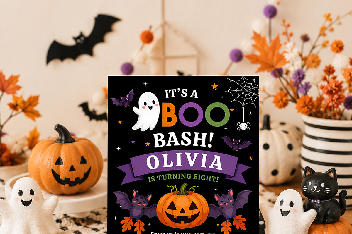 Cute Halloween Birthday Party Invite, an Invitation Template by Arslan (Photo 2 of 5)
