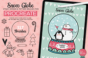 Snow Globe Procreate Brushes, a Brush Add-On by Studio Kitsch (Thumbnail 6 of 7)