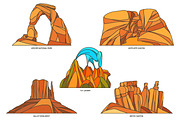 Nature sights of USA in line, an Illustration by GenziWorkshop (Thumbnail 5 of 8)
