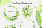 Green Dreams. Design kit watercolor, a Texture Illustration by NataliVA (Thumbnail 2 of 8)