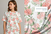 Blue & Pink Watercolor Roses Pattern, a Pattern Graphic by Gribanessa (Thumbnail 2 of 4)