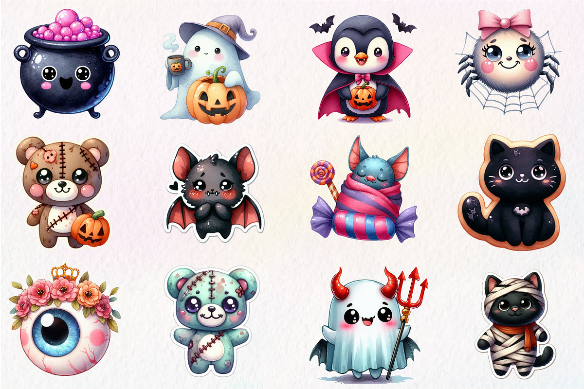Halloween Sticker Png Bundle, an Illustration by CreationArt (Photo 2 of 4)