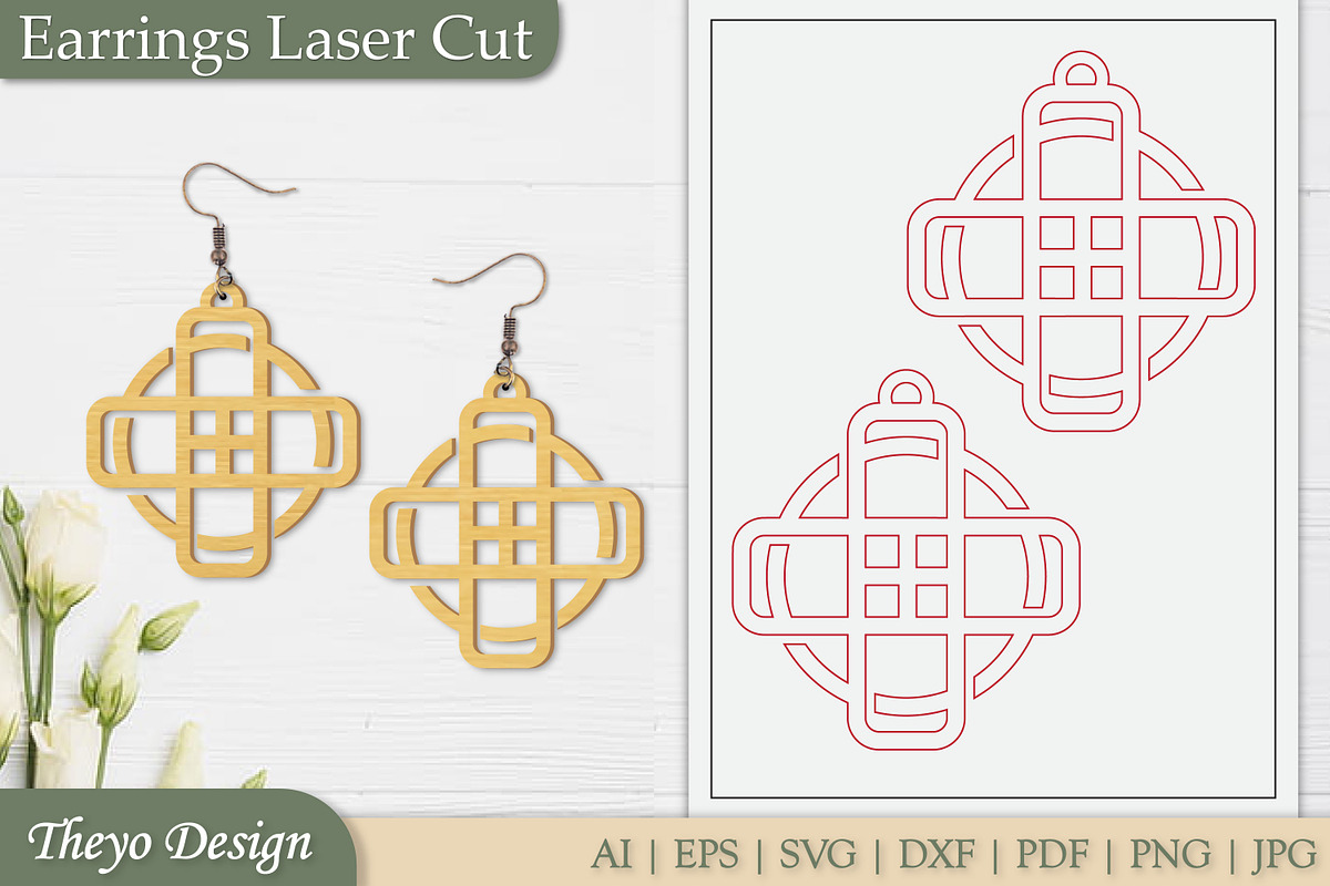 Abstract celtic Earrings Laser Cut, an Illustration by Theyo Design (Photo 8 of 13)