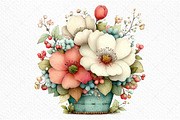 Spring Flower Basket Clipart, an Illustration by Craft Nest (Thumbnail 9 of 11)