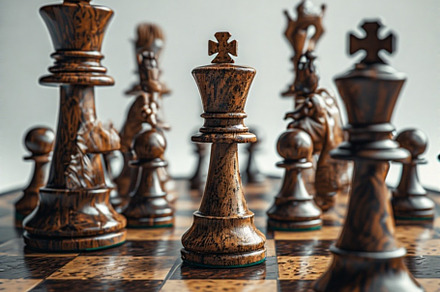 chess battle on chessboard, a Photo by ComfortQ