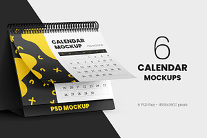 6 Desk Calendar Mockups