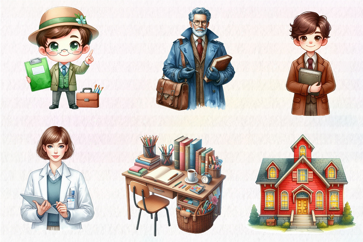 Cute Teachers Clipart, an Illustration by CreationArt (Photo 3 of 5)