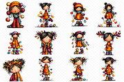 Whimsical Girl Art Cute Christmas Li, an Illustration by cherrydesign (Thumbnail 3 of 3)