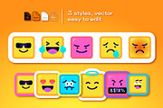 75 Square Emoji Smileys, an Emoji Icon by karnofff (Thumbnail 2 of 5)