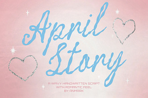 April Story Wavy Romantic Script, a Script Font by AnMark