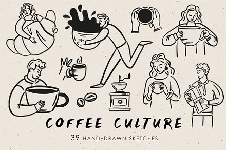 Coffee Culture Clipart, a Person Illustration by Teresa Art Store