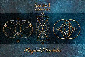 Sacred Geometry Gold Magic Mandalas