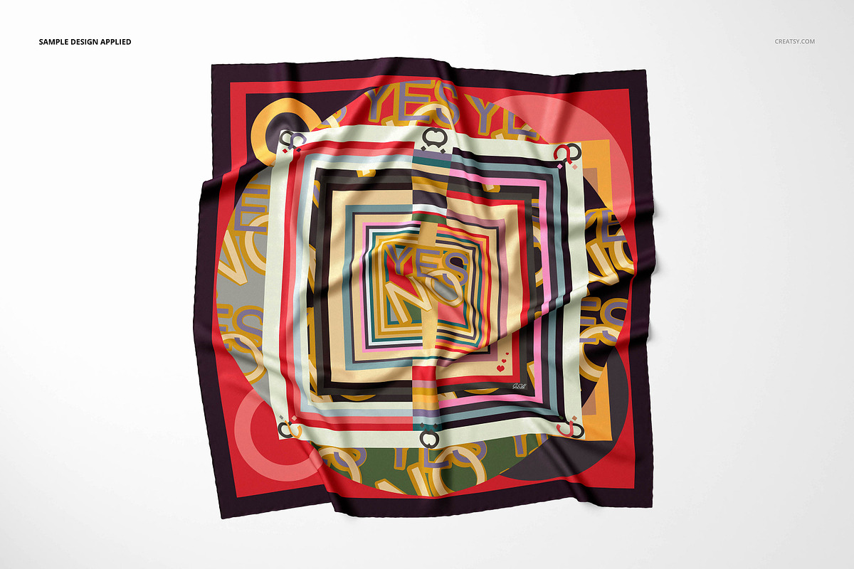 Twill silk Scarf Mockup Set, a Packaging Mockup by creatsy5 (Photo 10 of 16)