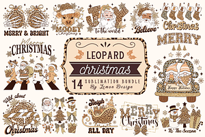Leopard Christmas PNG Sublimation, a Seasonal Illustration by LemonDesign