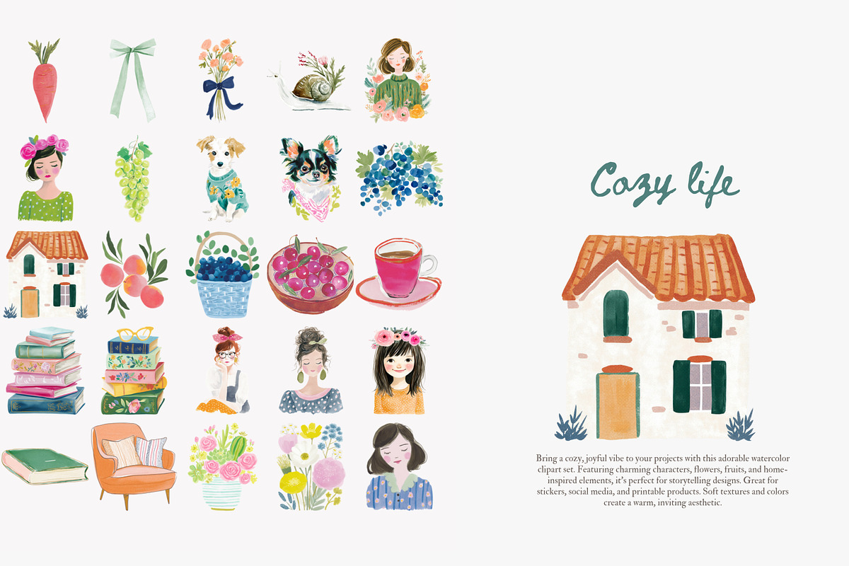 Cozy life clipart bundle, a Decorative Illustration by Patishop Art (Photo 4 of 10)