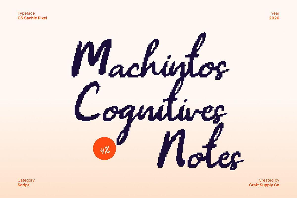 CS Sachie Pixel, a Script Font by Craft Supply Co. (Photo 3 of 8)