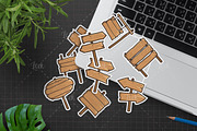 Set of wooden street signs design, a Graphic by Allmostudio (Thumbnail 4 of 4)