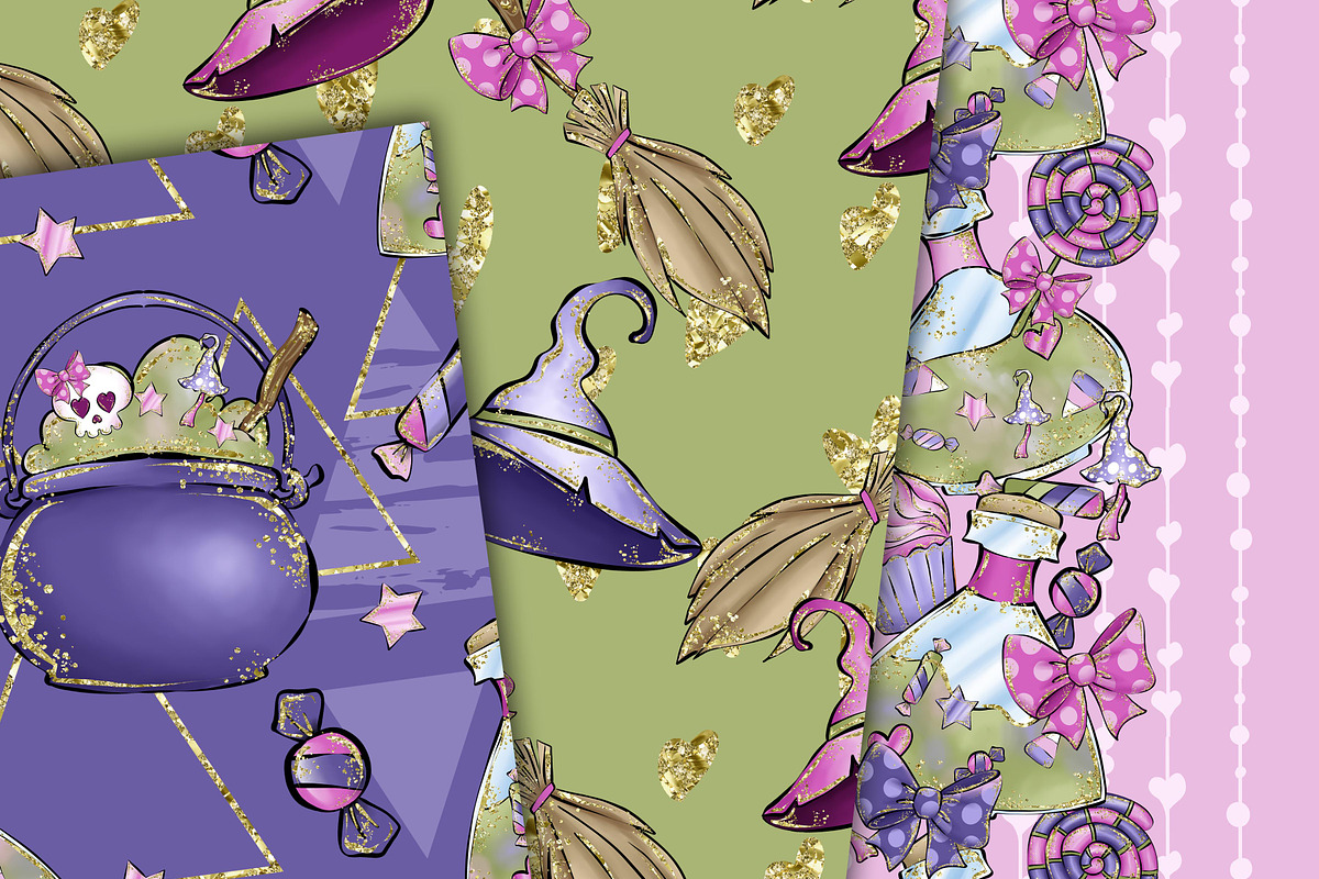 Pink Halloween patterns, a Pattern Graphic by DarinaDigital (Photo 5 of 6)