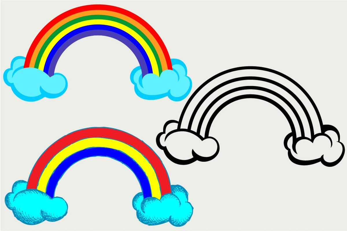 Rainbow SVG DXF, an Outline Icon by LineworkStock