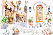 Moroccan clipart watercolor set, a Decorative Illustration by Patishop Art (Thumbnail 1 of 10)