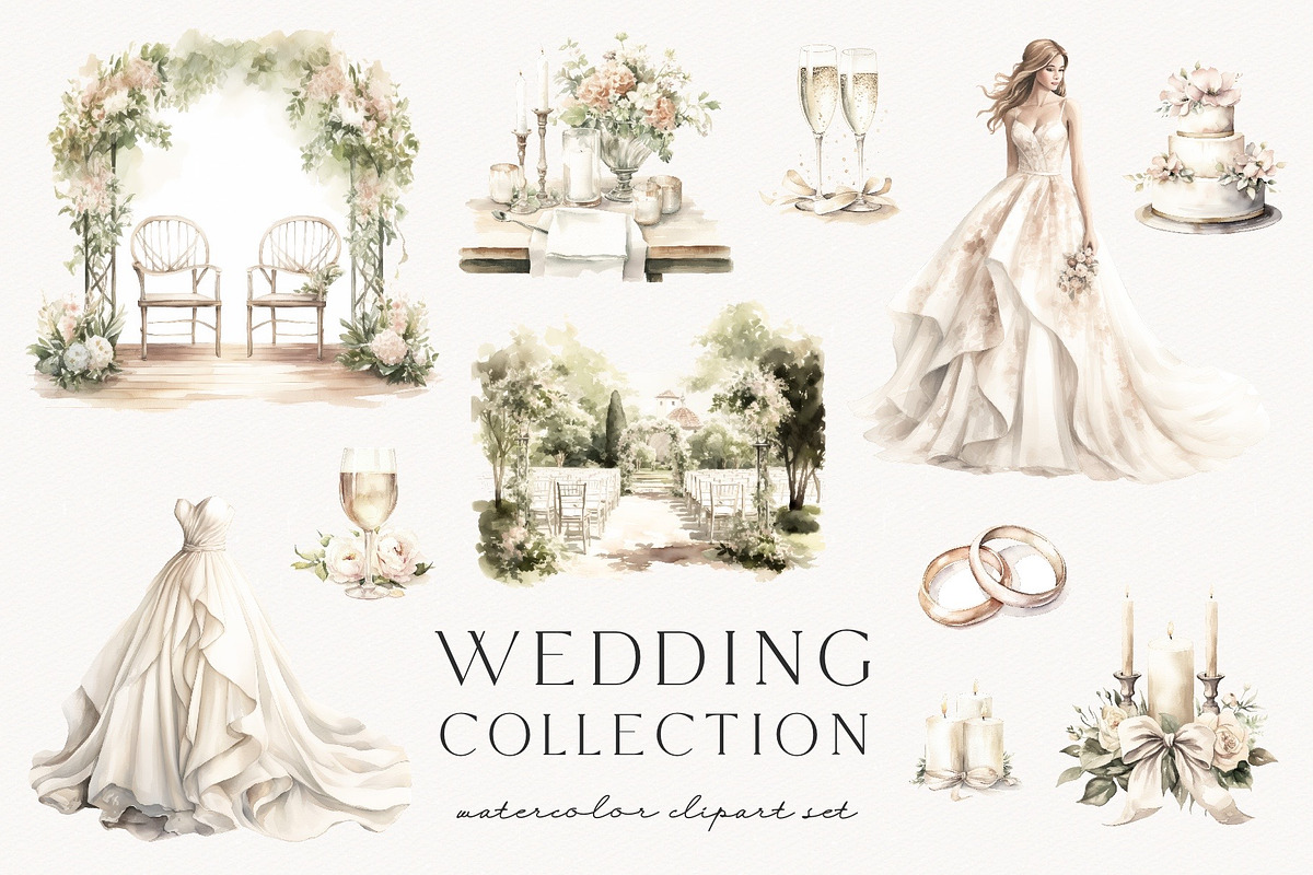 Wedding Collection, a Decorative Illustration by PeDe Designs