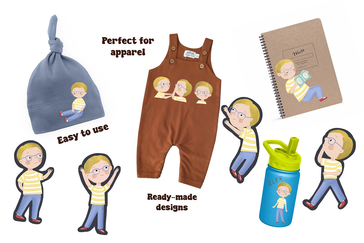 Boy clipart, a Person Illustration by Olga Brinza (Photo 3 of 4)