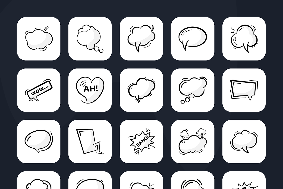 Speech Bubble Vectors, a Background Graphic by Brickclay (Photo 7 of 8)