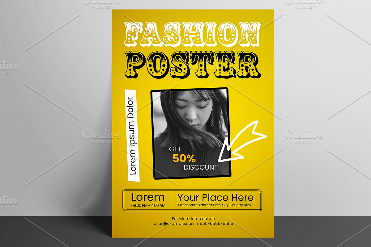 Fashion Poster Template, a Poster Template by ClickPaint_Studio (Photo 2 of 3)