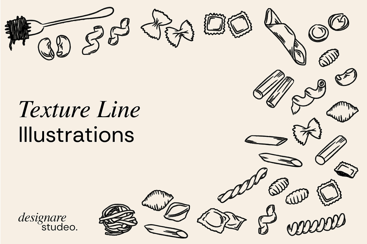 Italian Pastas Illustrations, a Decorative Illustration by ginni illustrations (Photo 5 of 6)