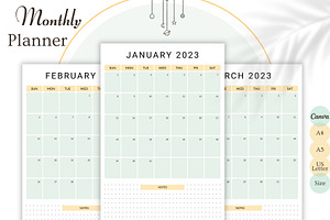 Minimalist Monthly Planner 2023