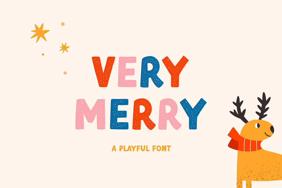 Very Merry | Playful font, a Font by JuliaVolkova (Photo 1 of 8)