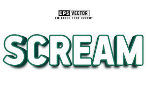 Scream Vector 3D Editable Text