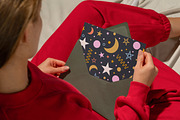 Black Festive pattern with stars, a Pattern Graphic by Art's and patterns (Thumbnail 2 of 2)