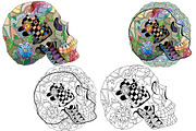 Decorative skulls and brains, a Graphic by Watercolor fantasy (Thumbnail 1 of 9)
