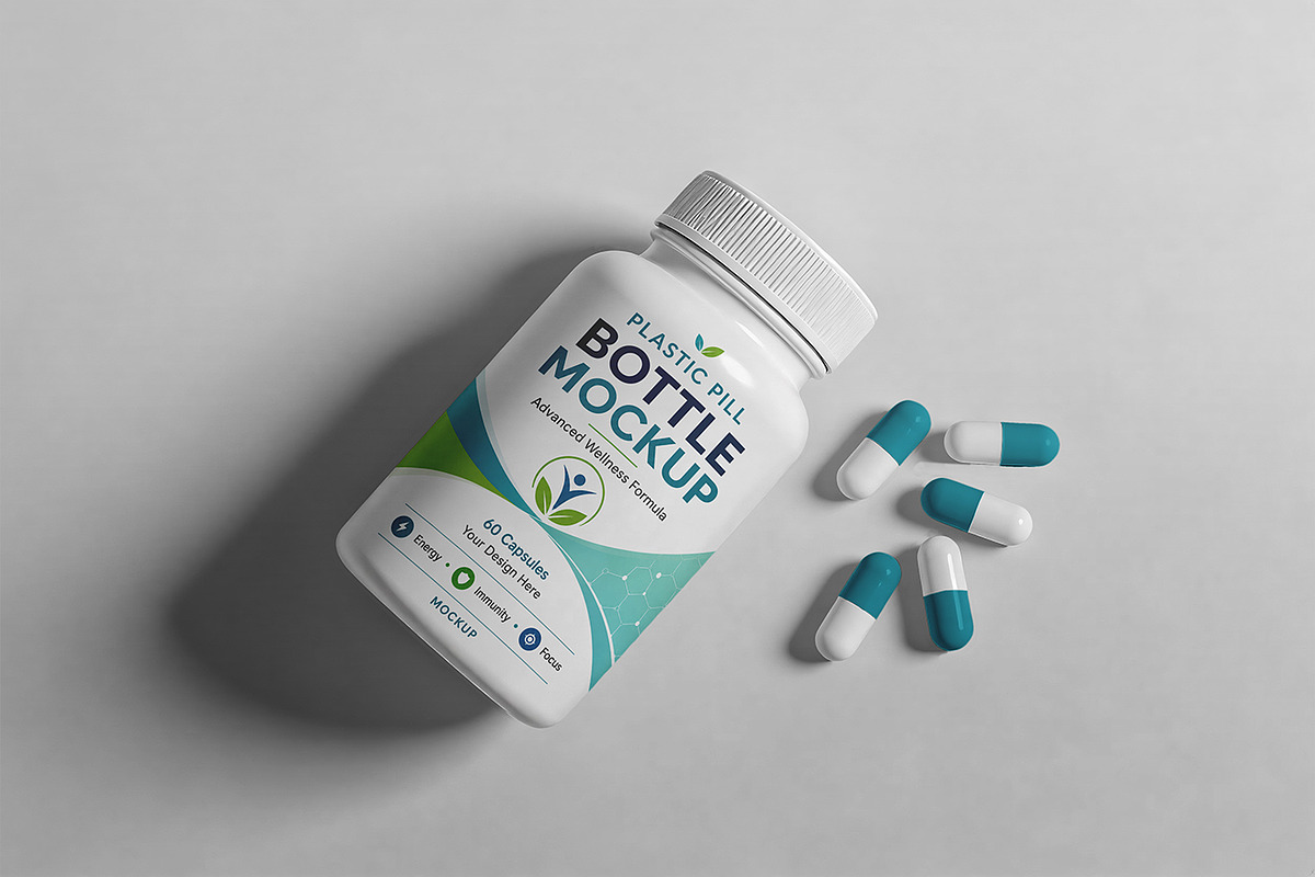 Plastic Pill Bottle Mockup, a Cups & Container Mockup by Pitchlook.Studio (Photo 3 of 4)