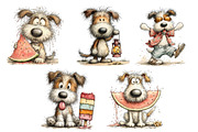 Whimsical Summer Dogs Clipart, an Illustration by Dream Creation (Thumbnail 6 of 6)
