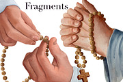 Praying hands,hands of people,rosary, a Person Illustration by AkvarelRiver (Thumbnail 4 of 4)