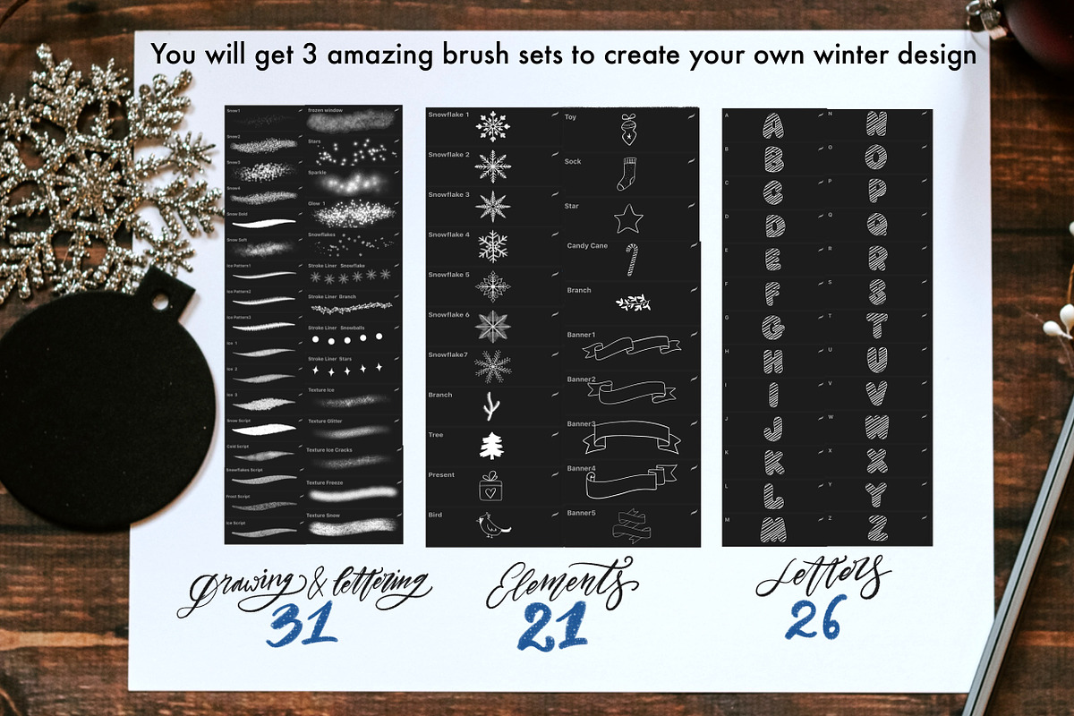 Winter Wishes Creator Kit, a Brush Add-On by Letter Elfa Studio (Photo 2 of 10)