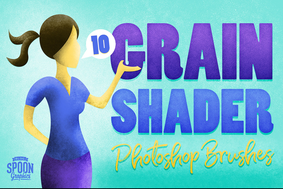 10 Grain Shader Photoshop Brushes, a Brush Add-On by Spoon Graphics (Photo 1 of 3)