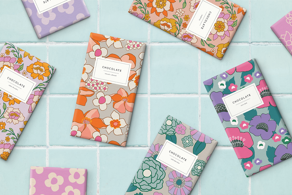 70s RETRO FLORAL PATTERN SET, a Pattern Graphic by Lauren Lesley Studio (Photo 6 of 16)