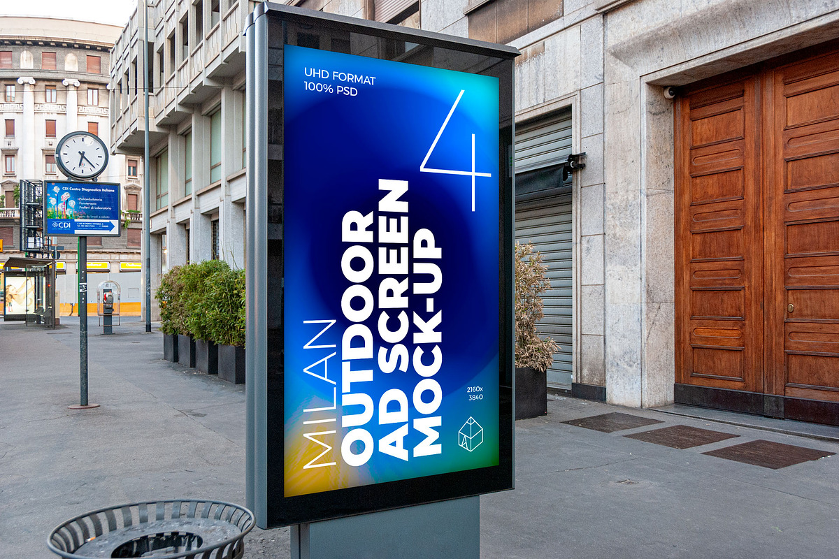 Milan Outdoor Ad Screen MockUps Set, an Advertising Mockup by Graphic Shelter (Photo 2 of 7)