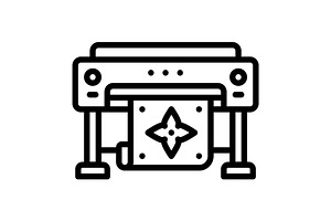 Printed fibers black icon, an Outline Icon by Creative priyanka