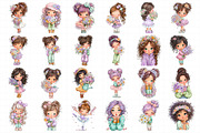 Flowers and Girls Clipart, an Illustration by Daily.Designs (Thumbnail 5 of 5)
